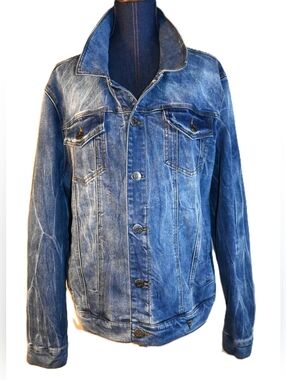 Guess Los Angeles Women's Denim Jacket XL Distressed & Washed Out Style